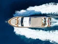 ZEN VIBES Princess 68 - cruising top aerial shot ZEN VIBES Princess 68 - cruising top aerial shot