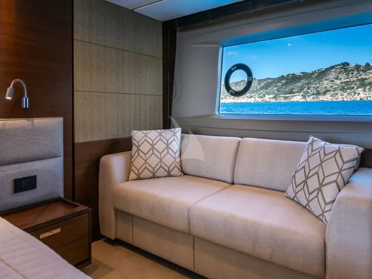 ZEN VIBES Princess 68 - master cabin couch ZEN VIBES Princess 68 - master cabin couch