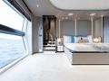 ZOZO Azimut Grande 27m - master cabin massive glass window ZOZO Azimut Grande 27m - master cabin massive glass window