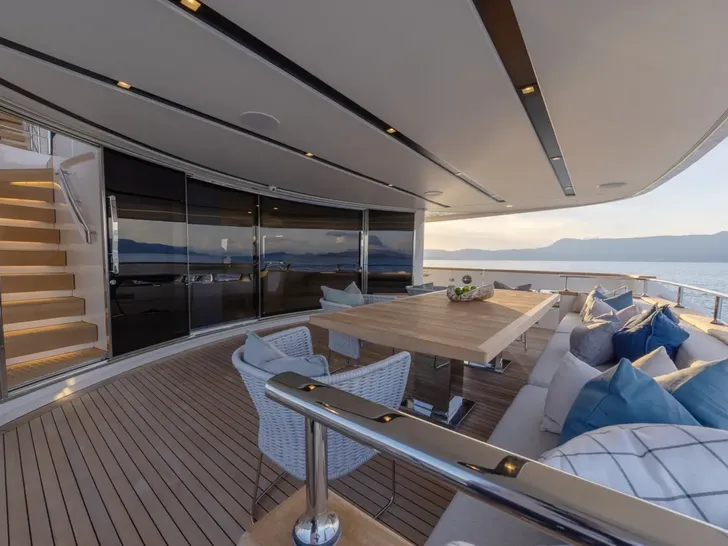ZULU 3 Sanlorenzo SD112 - main aft deck dining lounge ZULU 3 Sanlorenzo SD112 - main aft deck dining lounge