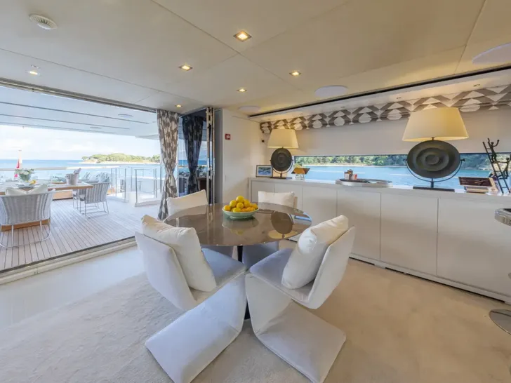 ZULU 3 Sanlorenzo SD112 - sky deck saloon tea area ZULU 3 Sanlorenzo SD112 - sky deck saloon tea area