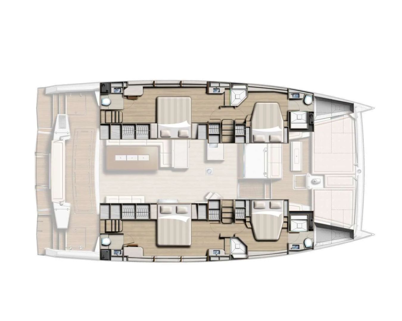 Layout for ZURI 3 Bali 5.4 - cabin layout