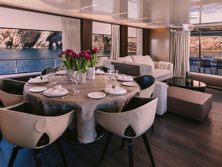 ANASSA A Ferretti 850 - dining area ANASSA A Ferretti 850 - dining area