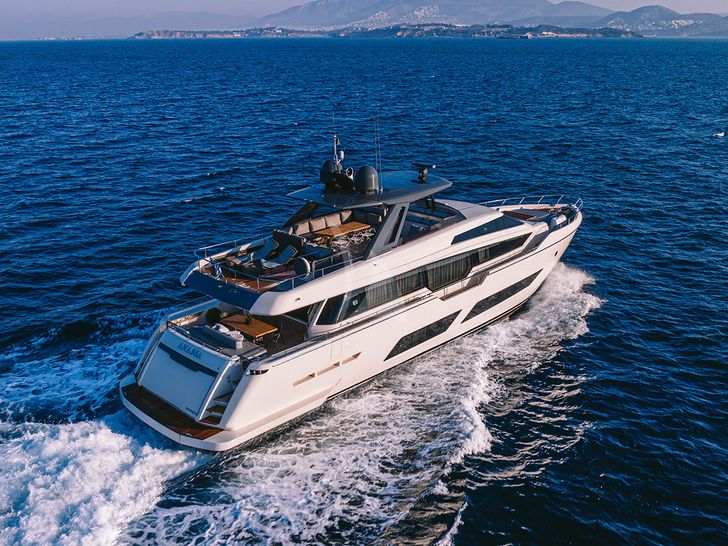 ANASSA A Ferretti 850 - aft shot cruising ANASSA A Ferretti 850 - aft shot cruising
