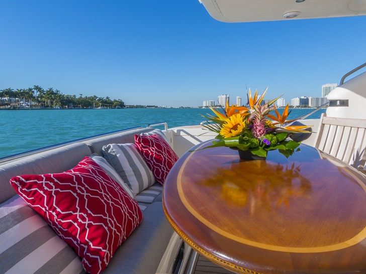Miami Day Charter Yacht ALL GOOD Princess 65 Sun Lounge
