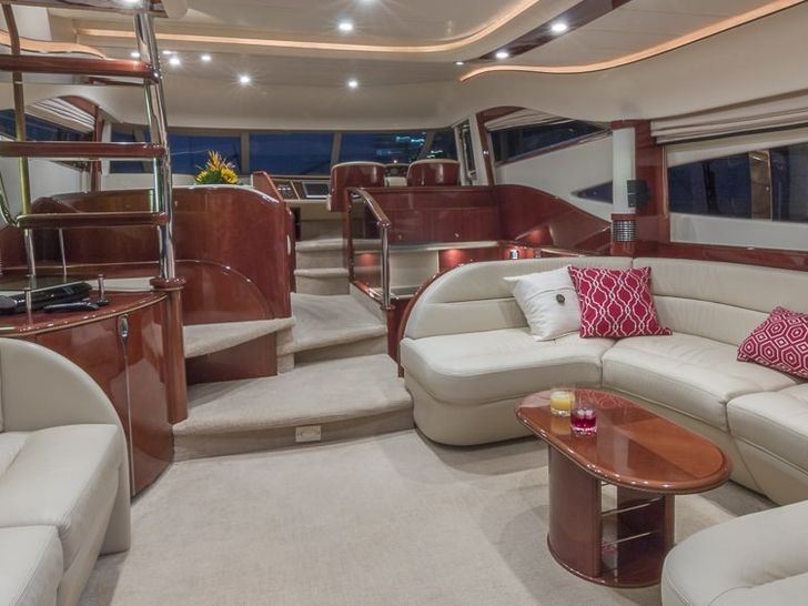 Miami Day Charter Yacht ALL GOOD Princess 65 Saloon Miami Day Charter Yacht ALL GOOD Princess 65 Saloon
