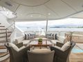 AURA - Benetti 36 m,alfresco dining close up AURA - Benetti 36 m,alfresco dining close up