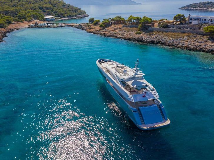SEA WOLF Mondomarine 42m - anchored aerial shot SEA WOLF Mondomarine 42m - anchored aerial shot