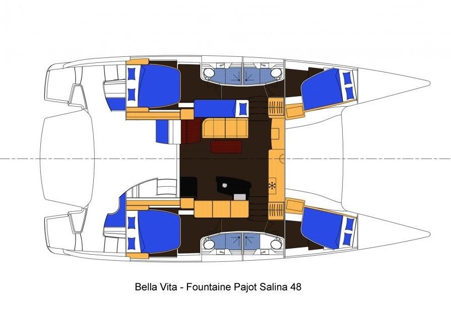 Charter Yacht BELLA VITA - Fountaine Pajot Salina 48 - 4 Cabins - Olbia - Portisco - Sardinia