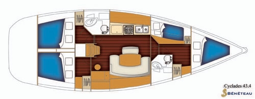 Charter Yacht Beneteau Cyclades 43.4 - 4 Cabins - Malta