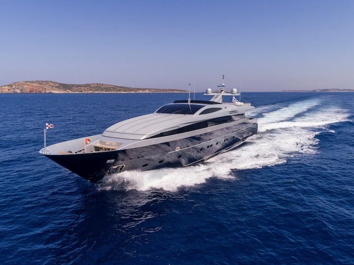 BILLA Admiral 42m cruising bow view BILLA Admiral 42m cruising bow view