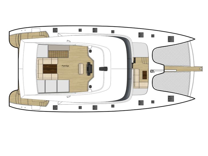 CALMAO Sunreef 74 - flybridge layout CALMAO Sunreef 74 - flybridge layout