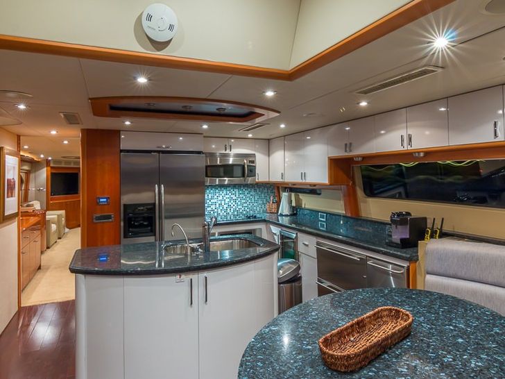 Miami Day Charter Yacht CHIP Lazzara 84 Galley Miami Day Charter Yacht CHIP Lazzara 84 Galley