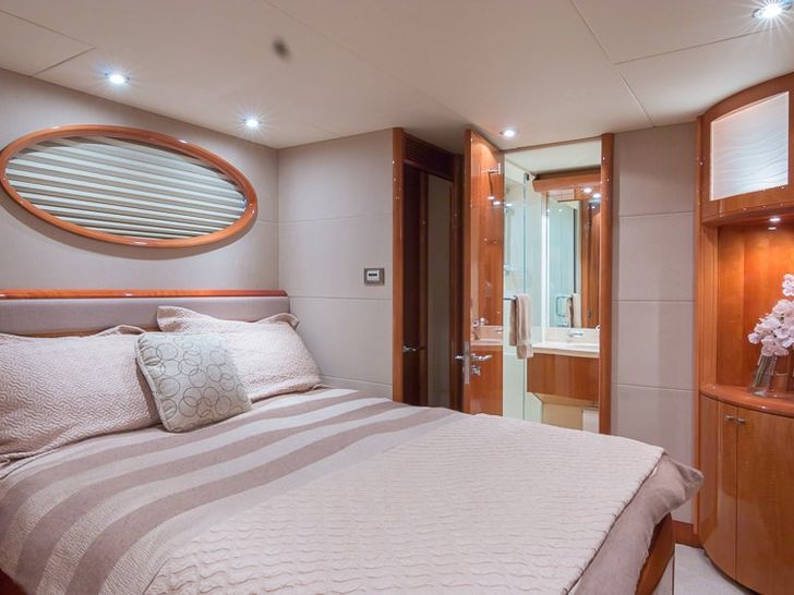 Miami Day Charter Yacht CHIP Lazzara 84 Guest Cabin Miami Day Charter Yacht CHIP Lazzara 84 Guest Cabin