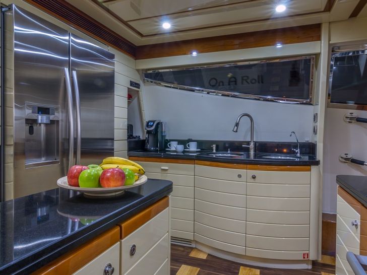 Miami Day Charter Yacht CINQUE MARE Ferretti 88 Galley