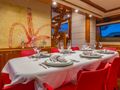 Miami Day Charter Yacht CINQUE MARE Ferretti 88 Dining Table