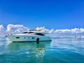 Miami Day Charter Yacht DR NO Ferretti 75 Anchored