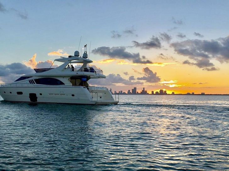 Miami Day Charter Yacht DR NO Ferretti 75 Running Miami Day Charter Yacht DR NO Ferretti 75 Running