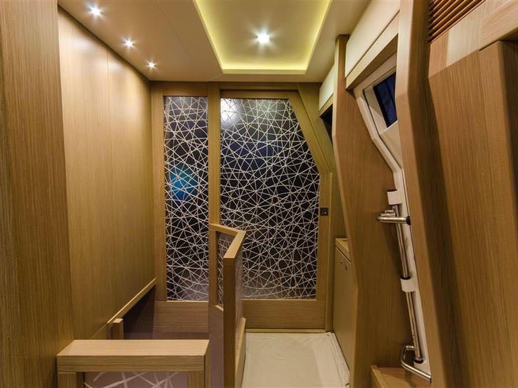 Miami Day Charter Yacht DR NO Ferretti 75 Walkway Miami Day Charter Yacht DR NO Ferretti 75 Walkway