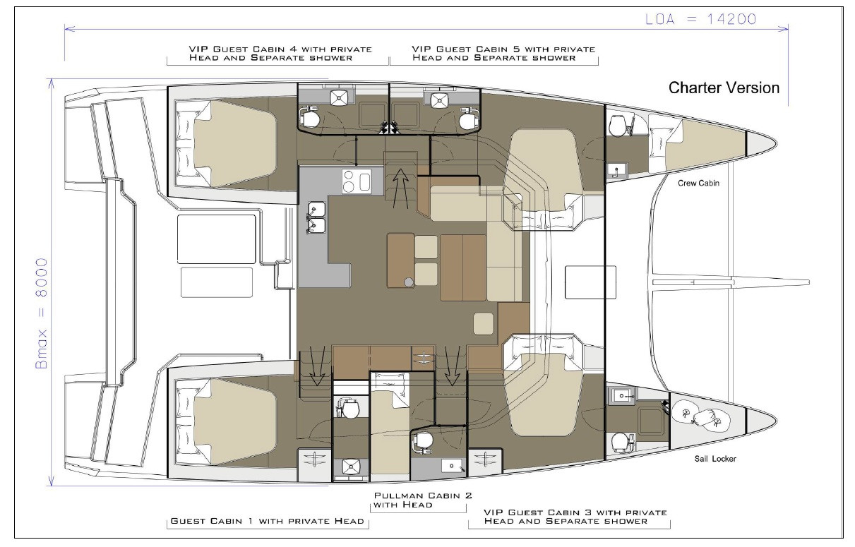 Charter Yacht Dufour 48 - 2019 - 4 double + 1 twin cabin