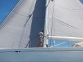 ELINE X-Yacht X65 - captain manning the sail ELINE X-Yacht X65 - captain manning the sail