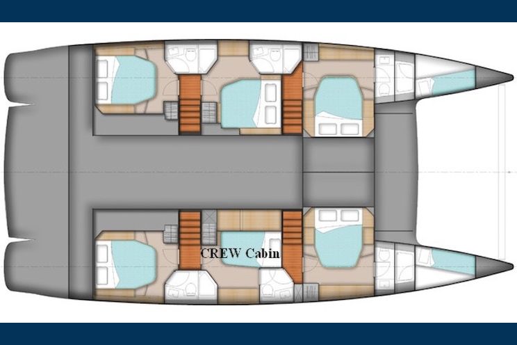 Layout for HIGH FIVE Fountaine Pajot Sanya 57 - catamaran yacht layout