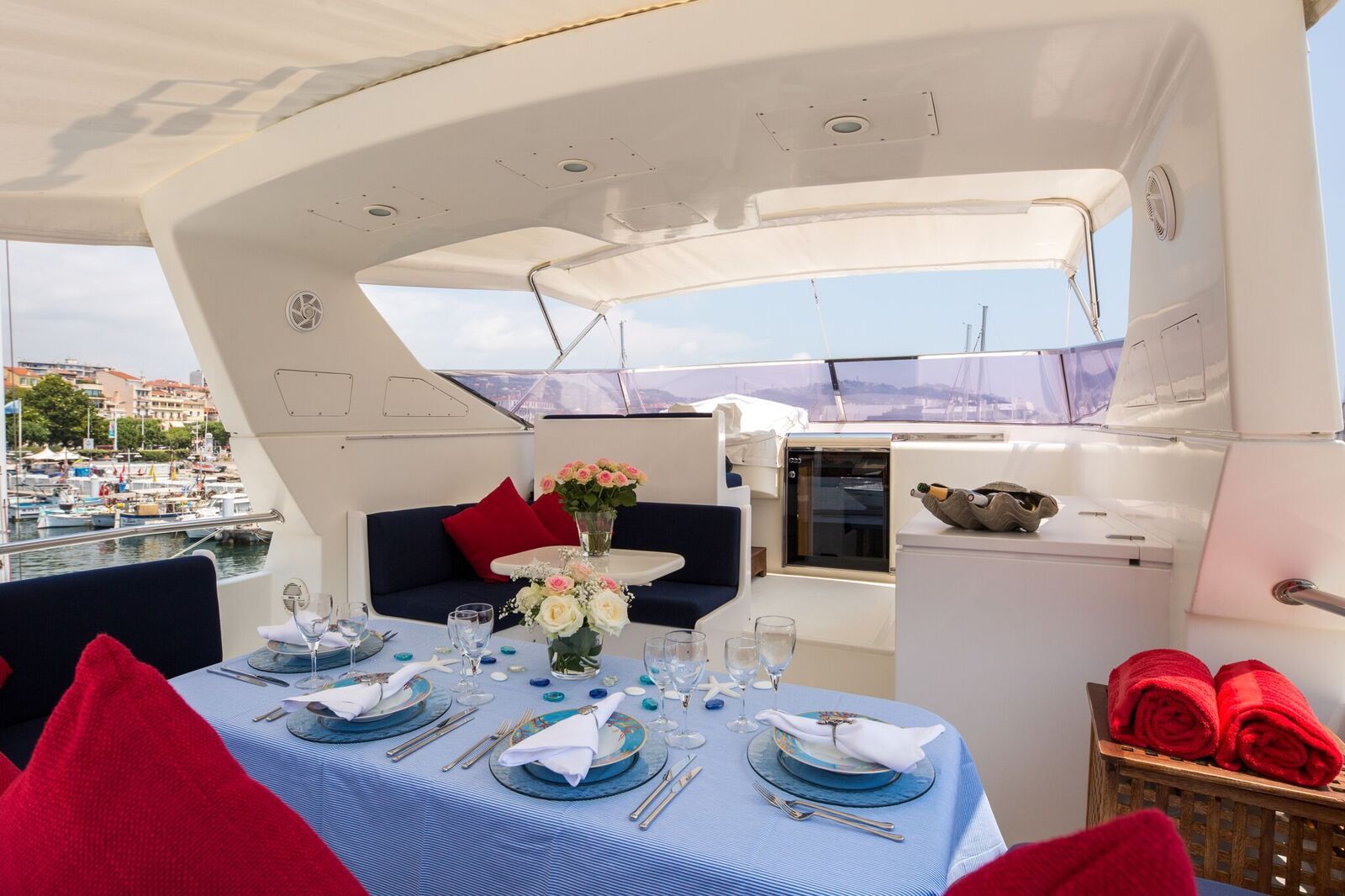 INDULGENCE OF POOLE Mangusta 86 Luxury Superyacht Flybridge