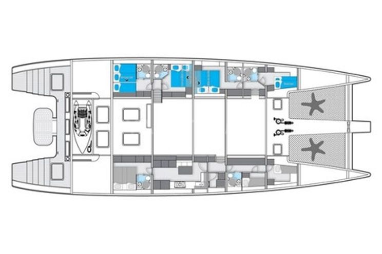 Layout for IPHARRA - Sunreef 102 Lower deck