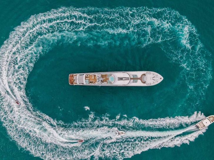 JUST ENOUGH - Custom Yacht 140,motor yacht aerial shot JUST ENOUGH - Custom Yacht 140,motor yacht aerial shot