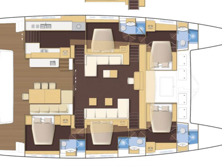 KASKAZI FOUR Lagoon 620 Luxury Catamaran Floor Plan
