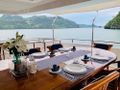 LADY AZUL Heesen 129 - alfresco dining set up LADY AZUL Heesen 129 - alfresco dining set up