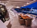 LADY LONA - Amer 86,alfresco dining area with staircase to the flybridge