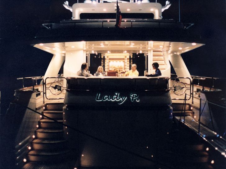 LADY P - Crewed Motor Yacht - Stern by Night