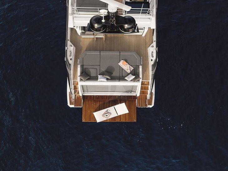LIMITLESS Azimut S7 aft deck aerial view