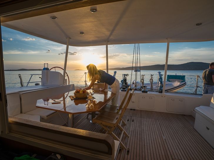 aft deck at sunset