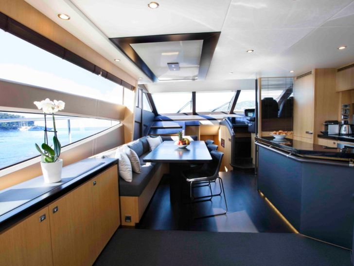 OBSESSIO Princess 72 - dining area and galley OBSESSIO Princess 72 - dining area and galley