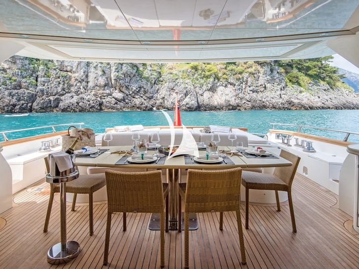 Aft deck dining Aft deck dining