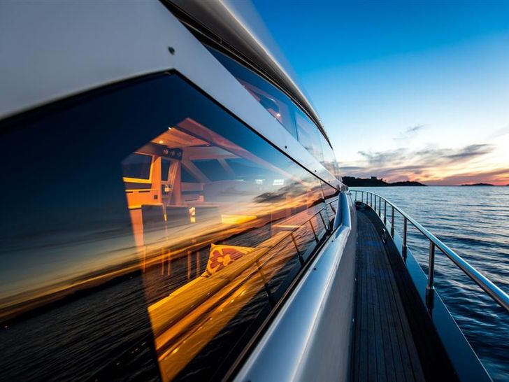 NEA MONI Cayman 75 Luxury Yacht Walkway NEA MONI Cayman 75 Luxury Yacht Walkway