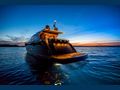 NEA MONI Cayman 75 Luxury Yacht Evening Lights