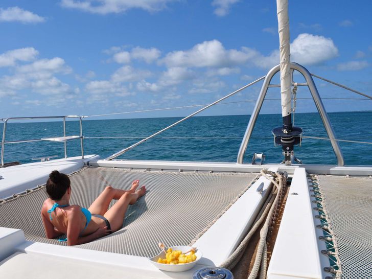 NERA Crewed Catamaran Belize Trampoline NERA Crewed Catamaran Belize Trampoline
