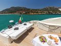 OCTAVIA Sunseeker Predator 82 - aft deck seating and dining area OCTAVIA Sunseeker Predator 82 - aft deck seating and dining area