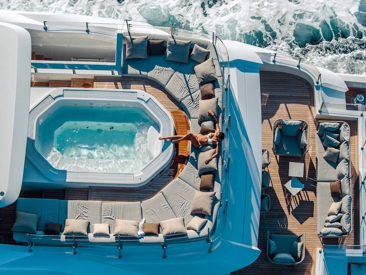 OURANOS Admiral 50m - top aft shot of the sun deck OURANOS Admiral 50m - top aft shot of the sun deck