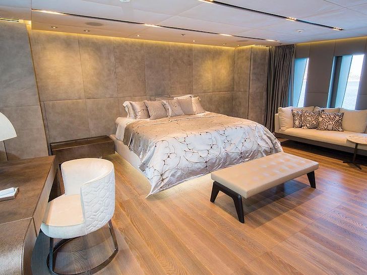 OURANOS Admiral 50m - master cabin wide shot OURANOS Admiral 50m - master cabin wide shot