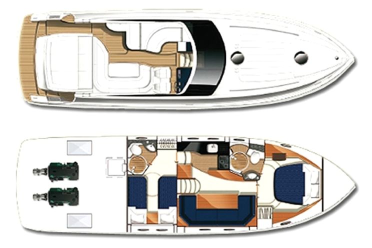 Charter Yacht POSEIDON VII - Princess V45 - 2 Cabins - Corsica - Ajaccio - Sardinia