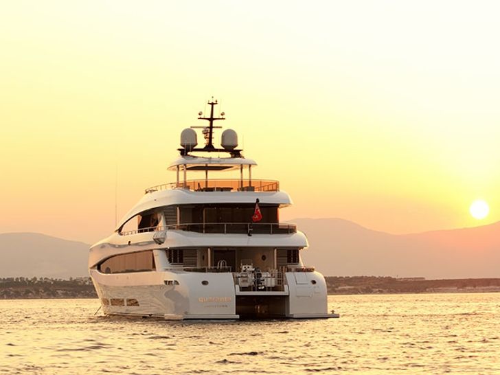 QUARANTA Curvelle 34m Luxury Superyacht Sunset