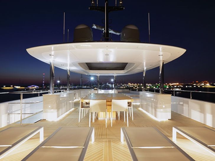 QUARANTA Curvelle 34m Luxury Superyacht Night Lights