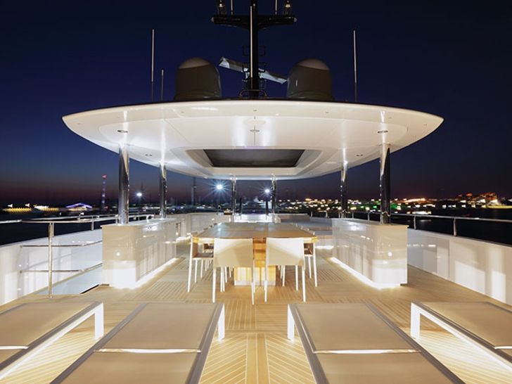 QUARANTA Curvelle 34m Luxury Superyacht Night Lights QUARANTA Curvelle 34m Luxury Superyacht Night Lights