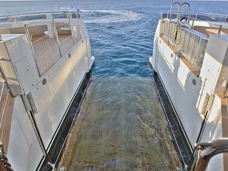 QUARANTA Curvelle 34m Luxury Superyacht Submerged Swim Platform