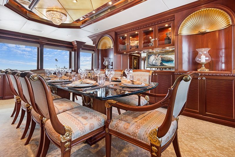 RELENTLESS Trinity 145 Luxury Superyacht Dining Room
