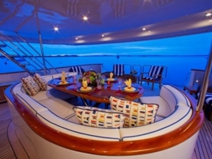 RENA 145 Hargrave Luxury Crewed Motor Yacht Al fresco Dining Area
